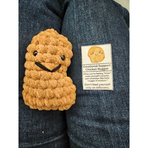 Crochet chicken nugget Plush handmade emotional support nugget